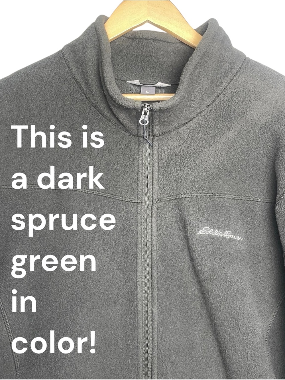 Eddie Bauer Men's Polartec Fleece Full Zip w/Zip Pockets Spruce Green Size 2XL - Picture 3 of 16
